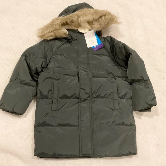 NWT RYLEE CRU long down puffer jacket  marine green 8-9 y boy girl - Picture 2 of 5